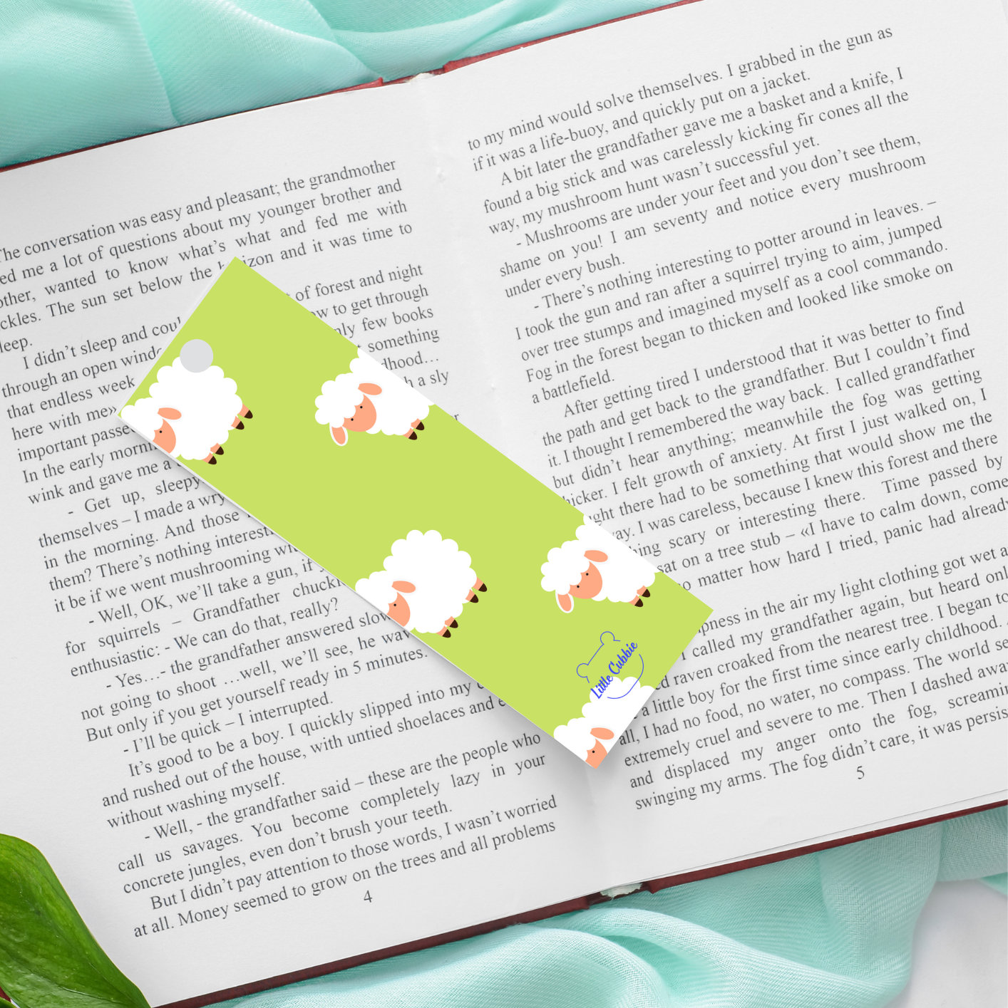Sarah in the sky Little cubbie green sheep bookmark