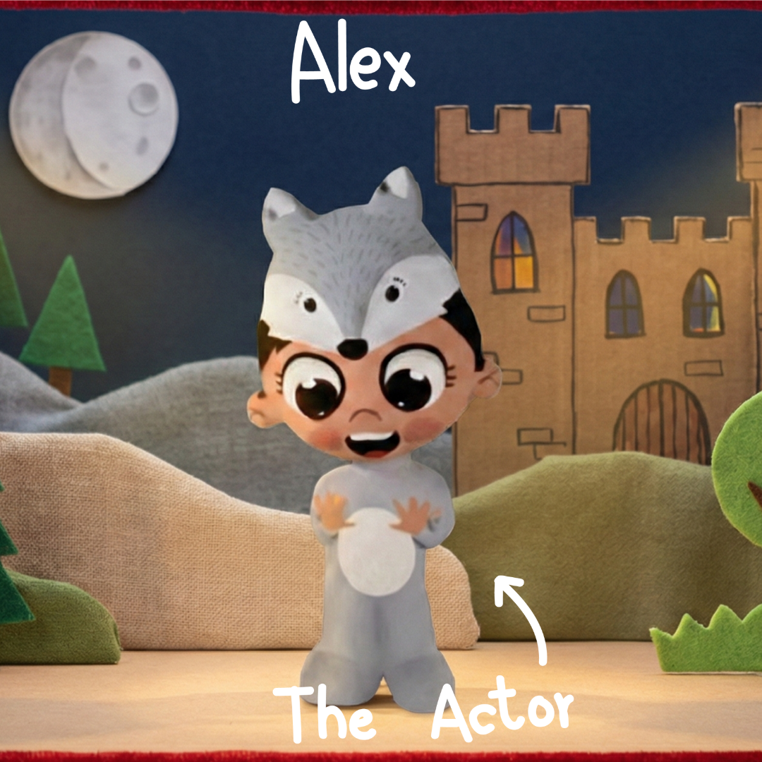 Alex the actor on stage