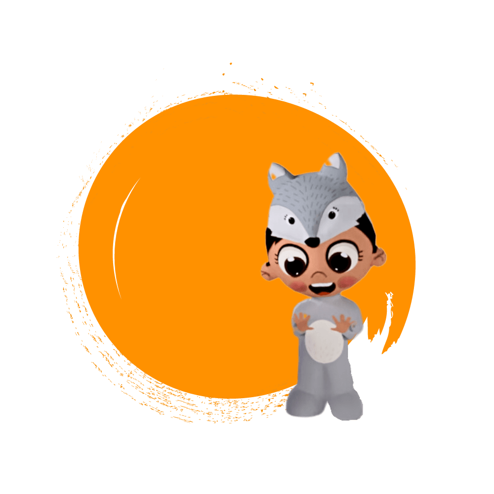 Alex the Actor toy with orange background